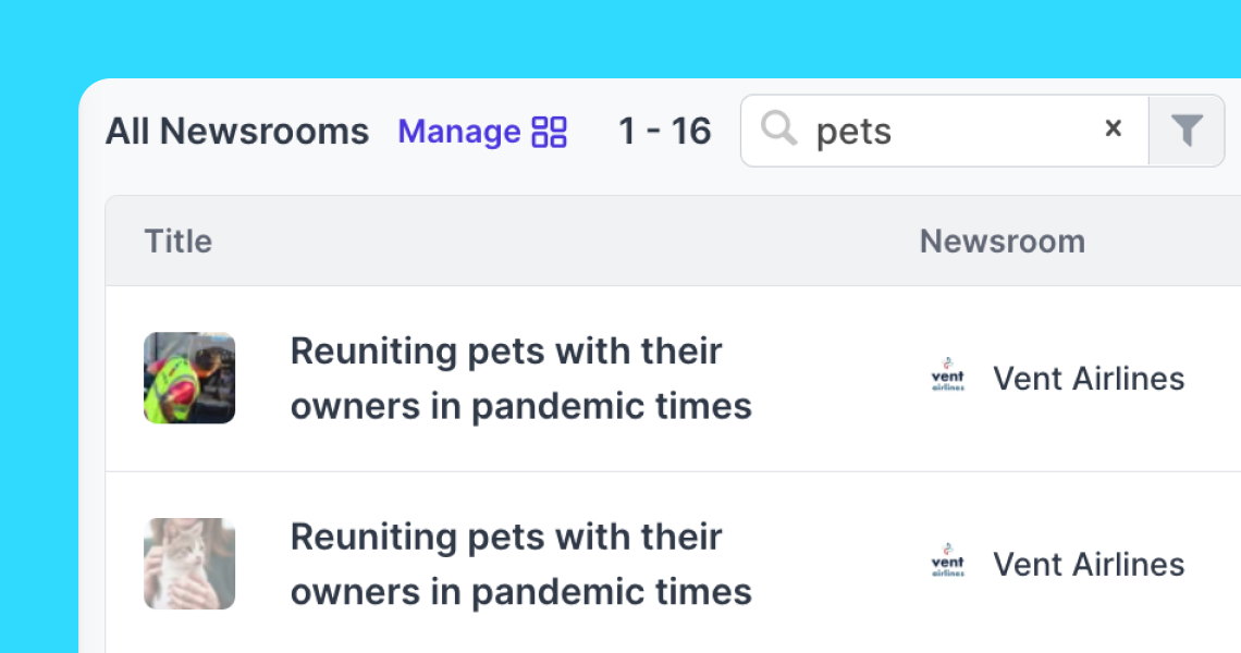 Using filters to search for stories
